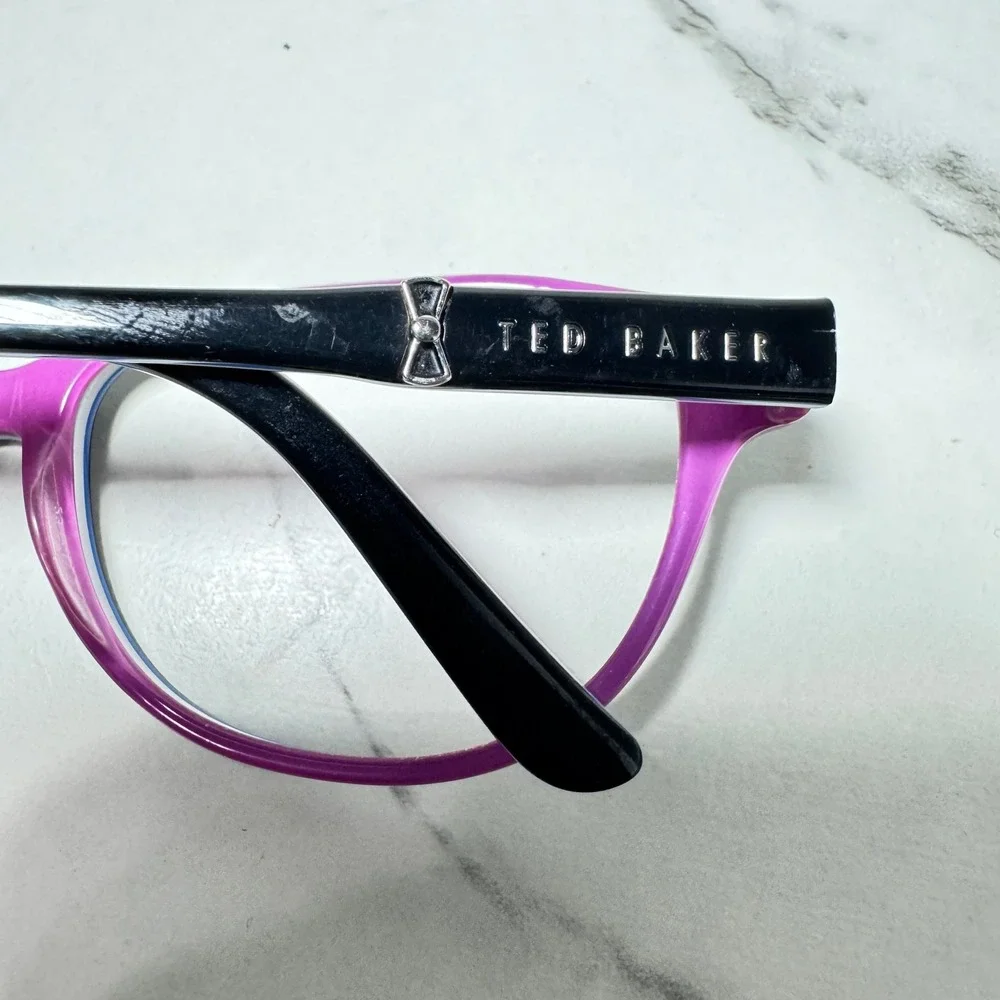 Ted Baker B716 BLK Eyeglasses Black Purple Teal Bow Accent Frames 53-17-135
